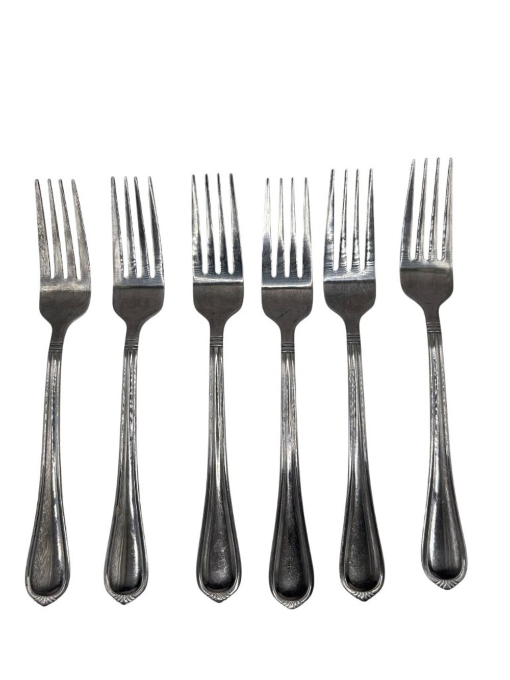 Towle Silver Vienna Stainless Steel Dinner Forks Set Of 6 Glossy Finish 7 3/4"